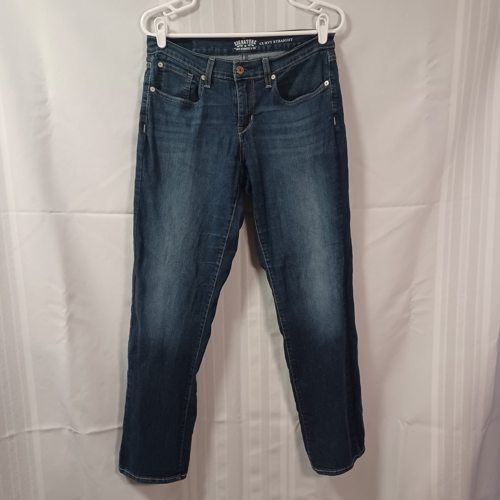 Signature by Levi Strauss & Co Jeans Womens 30x30 Dark Wash Curvy Straight Stret